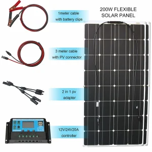 Solar cell outdoor flexible solar panel kit for light home lead acid battery