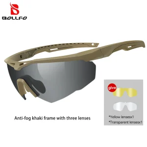 3 Lens Tactical Shooting Glasses 2.5mm Impact-Resistant Military Tactical Glasses Anti-Fog